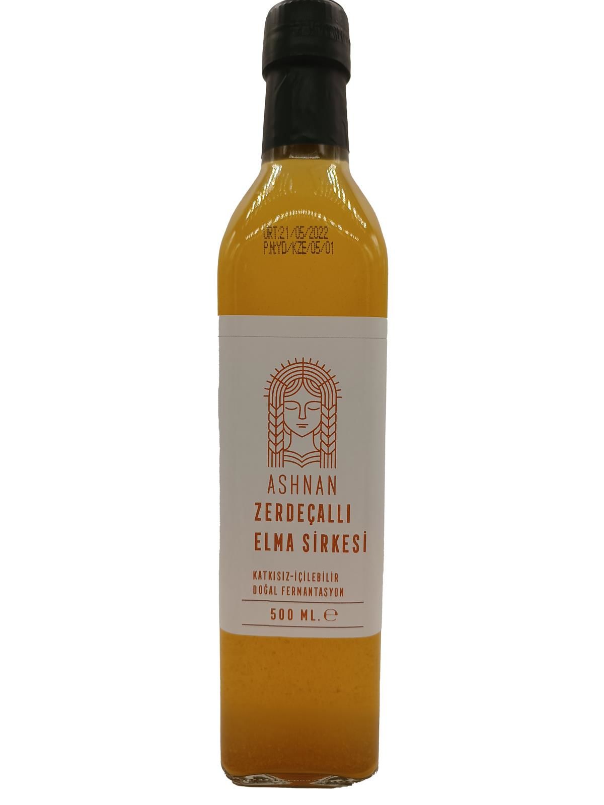 Ashnan Zerdeçallı Elma Sirkesi 500  (Doğal Fermantasyon- Katkısız- Filitresiz)