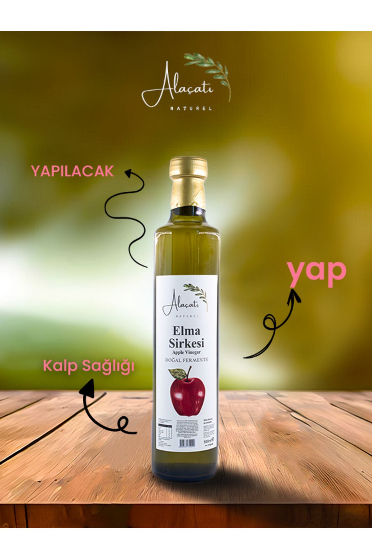 Alaçatı Naturel Elma Sirkesi 500 ml
