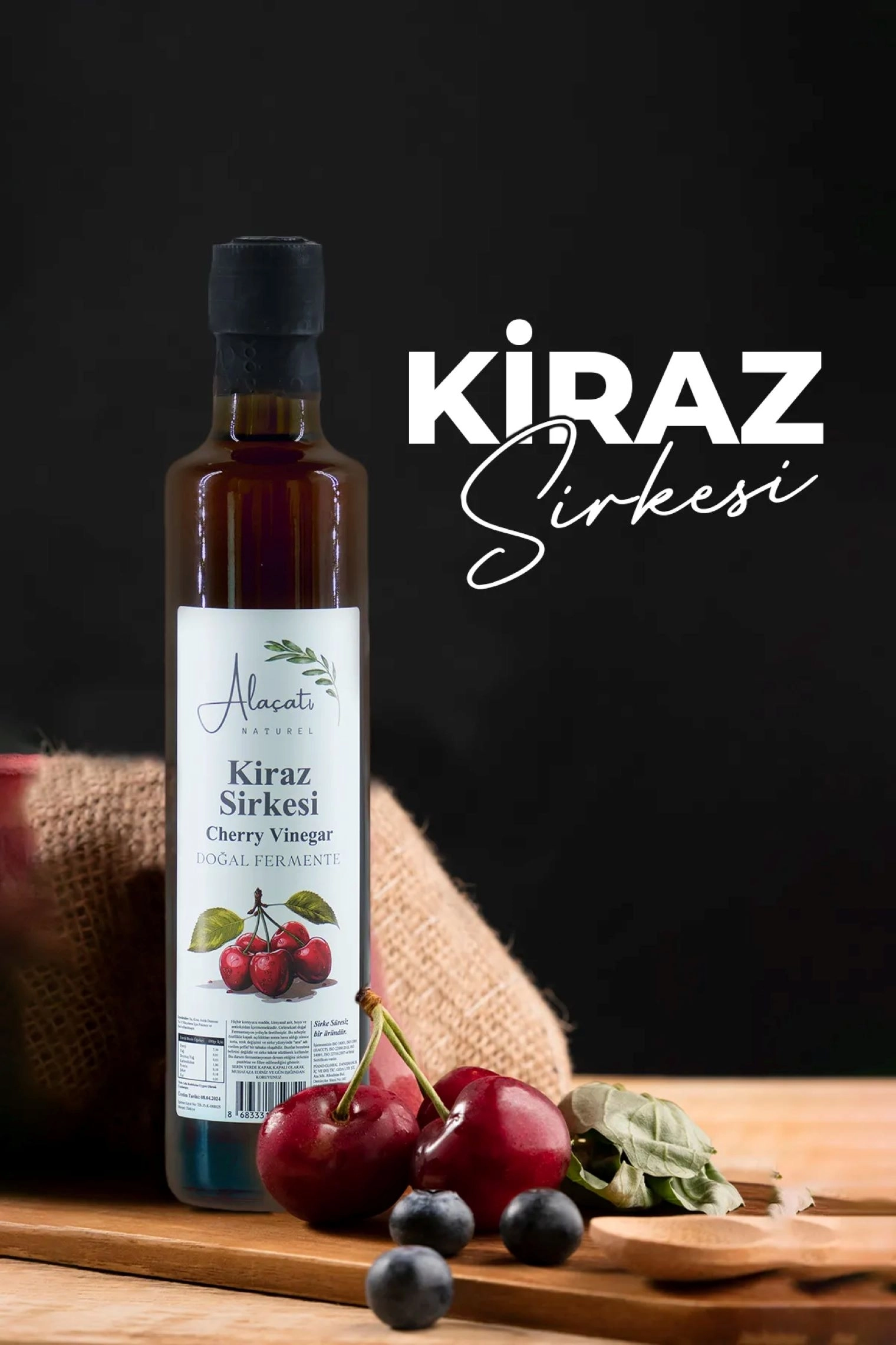 Alaçatı Naturel Kiraz Sirkesi 500 ml