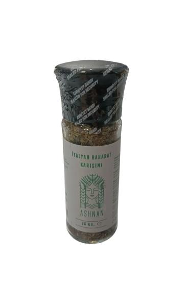 Ashnan İtalyan Baharat Karışımı 26 Gr Değirmen kapak cam şişe (pizza omlet makarna salata balık )