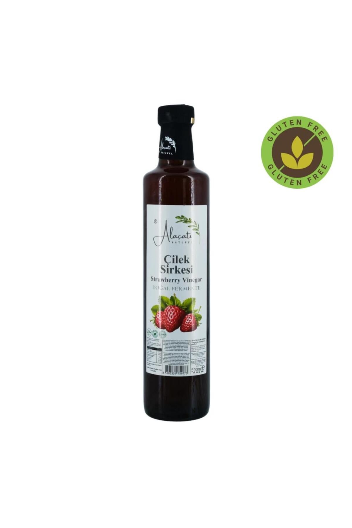 Alaçatı Naturel Çilek Sirkesi Doğal Fermente 500 ml e